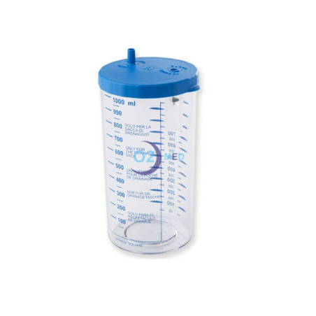 Vaso 1 Litro per sacche monouso aspiratore - distribuito da O2 Med
