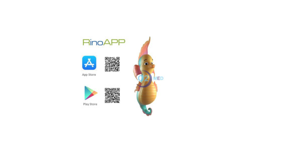 RinoApp con Qr code su App Store e Play Store - distribuito da O2 Med