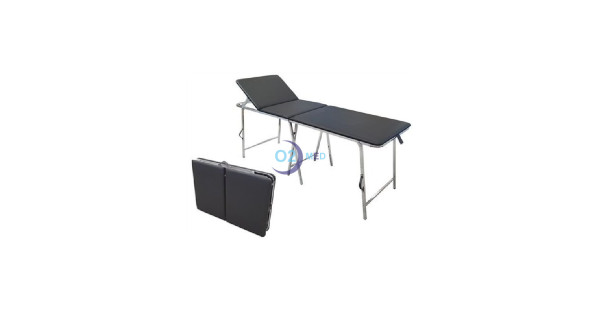 Lettino a valigia in acciaio cromato nero - distribuito da O2 Med